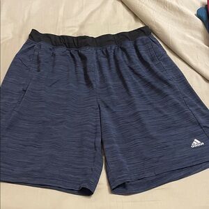 Adidas Men's Navy and Black Athletic Shorts